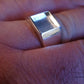 Gent silver Seal Ring With A Solid Back Top 10mm Square - 0275R
