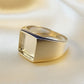 Gent silver Seal Ring With A Solid Back Top 10mm Square - 0275R