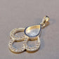 Silver Teardrop Pendant Blank with CZ Set Encrusted loops - 1005S