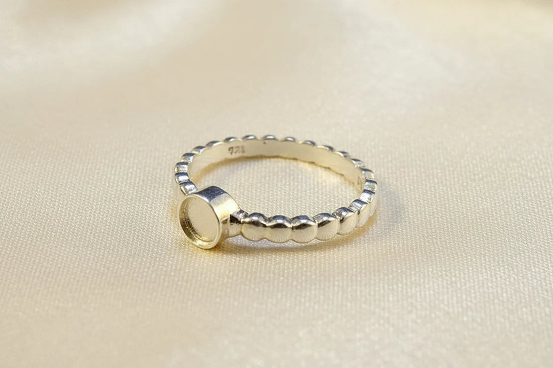 Silver Bobble Shank Ring - 1080J