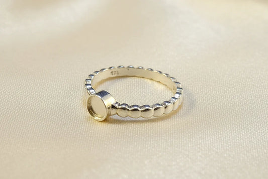 Silver Bobble Shank Ring - 1080J
