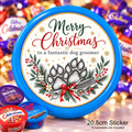 Christmas Chocolate Tub Sticker – Merry Christmas to a Fantastic Dog Groomer