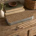 Printed Metal Pencil Tin Leopard Print