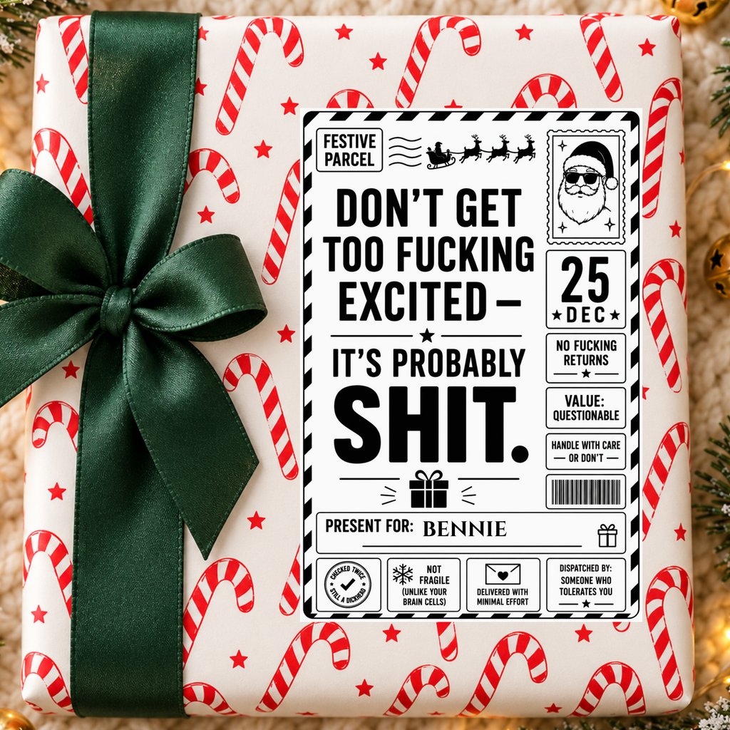 Personalised Rude, Sweary Christmas Gift Labels