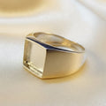 Gents Square Sterling Silver Memorial Signet Ring