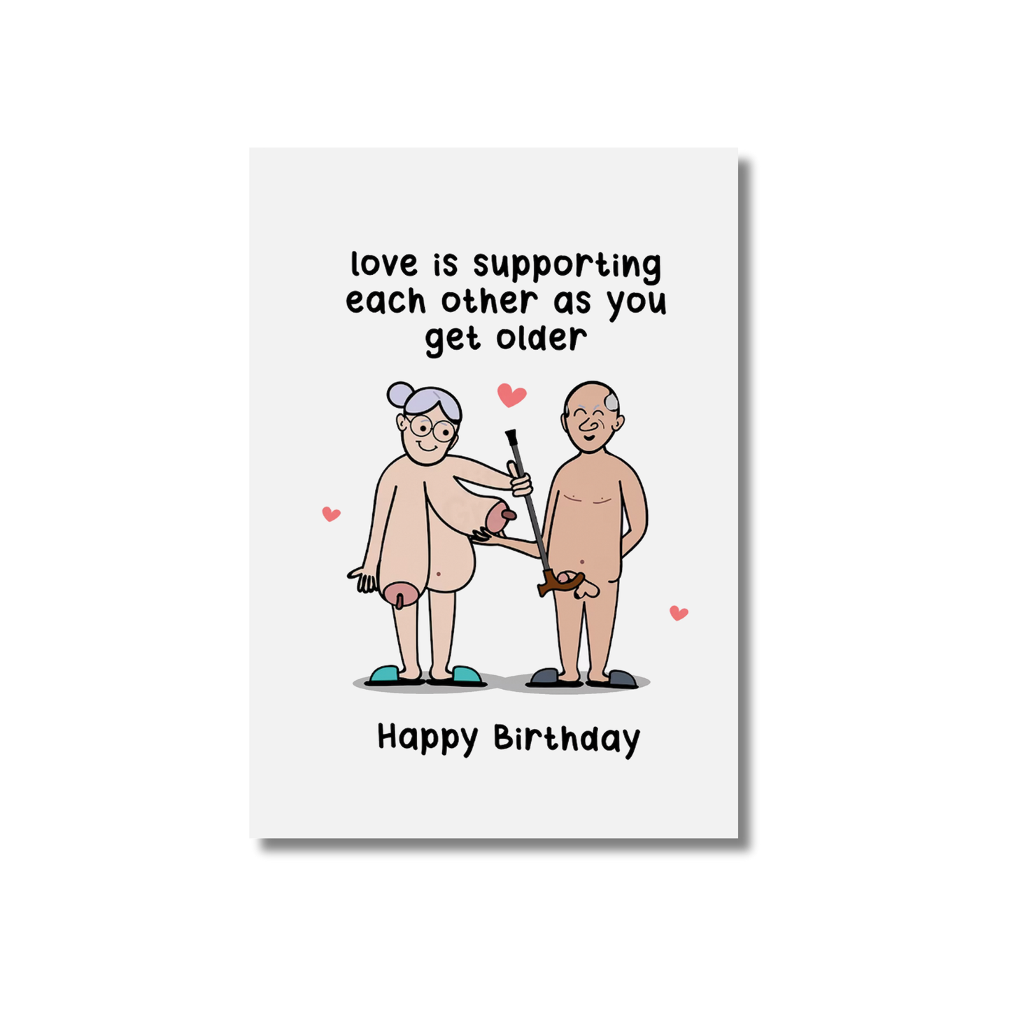 Love is supporting each other -  Funny Birthday Card