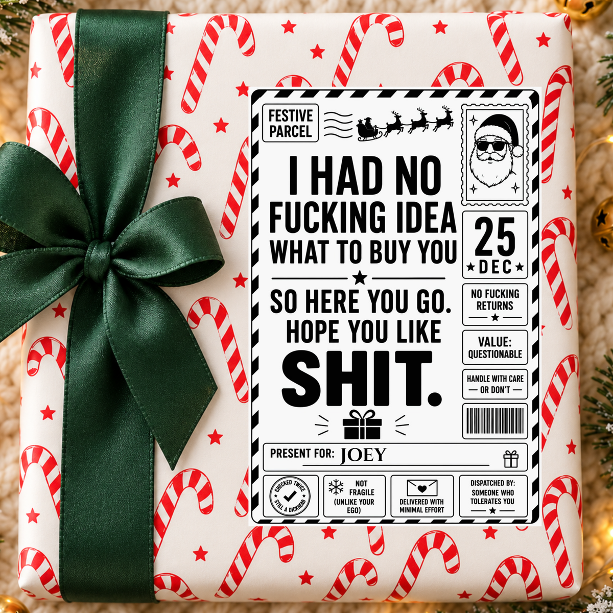 Personalised Rude, Sweary Christmas Gift Labels