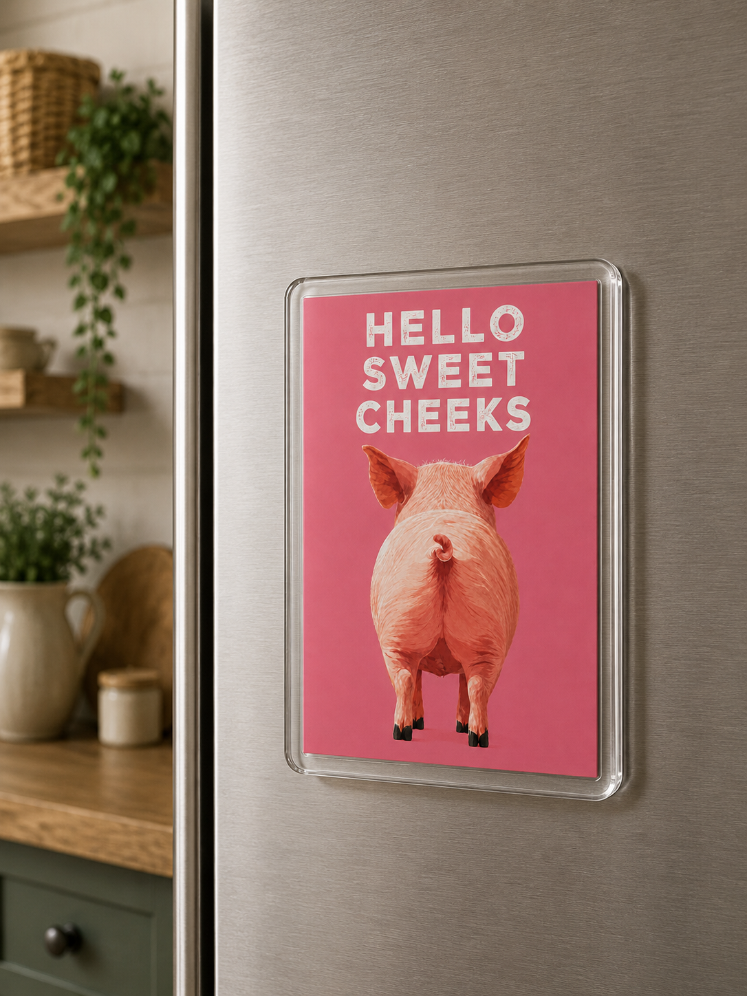 Hello Sweet Cheeks - Acrylic Fridge Magnet
