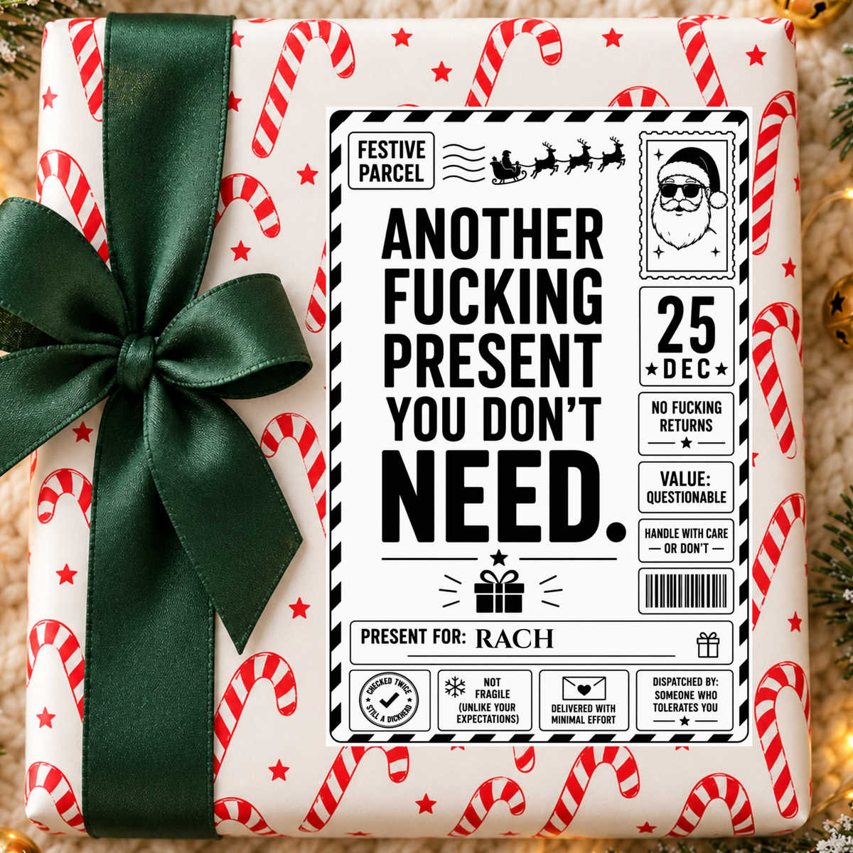 Personalised Rude, Sweary Christmas Gift Labels