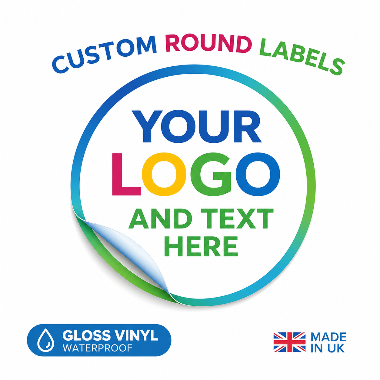 Custom Round Vinyl Waterproof Stickers/ Logo Business