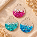 Personalised Glitter Resin Christmas Bauble – Handmade Tree Decoration