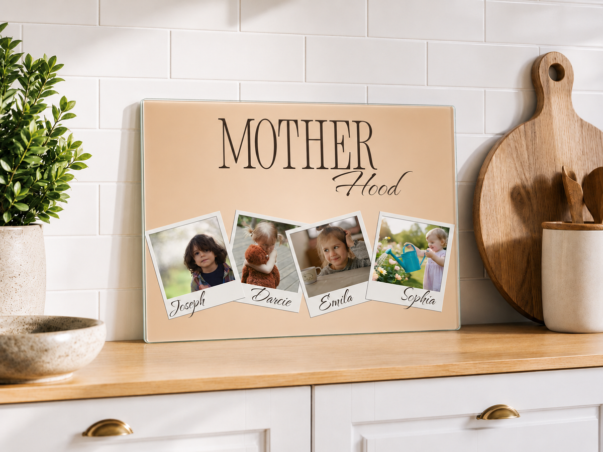 Motherhood Photo Upload - Glass Chopping Board