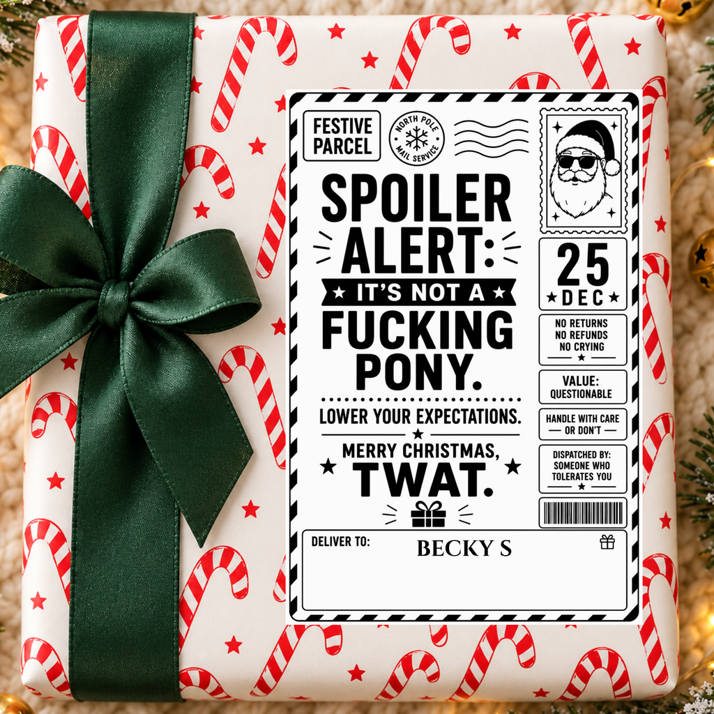 Personalised Rude, Sweary Christmas Gift Labels