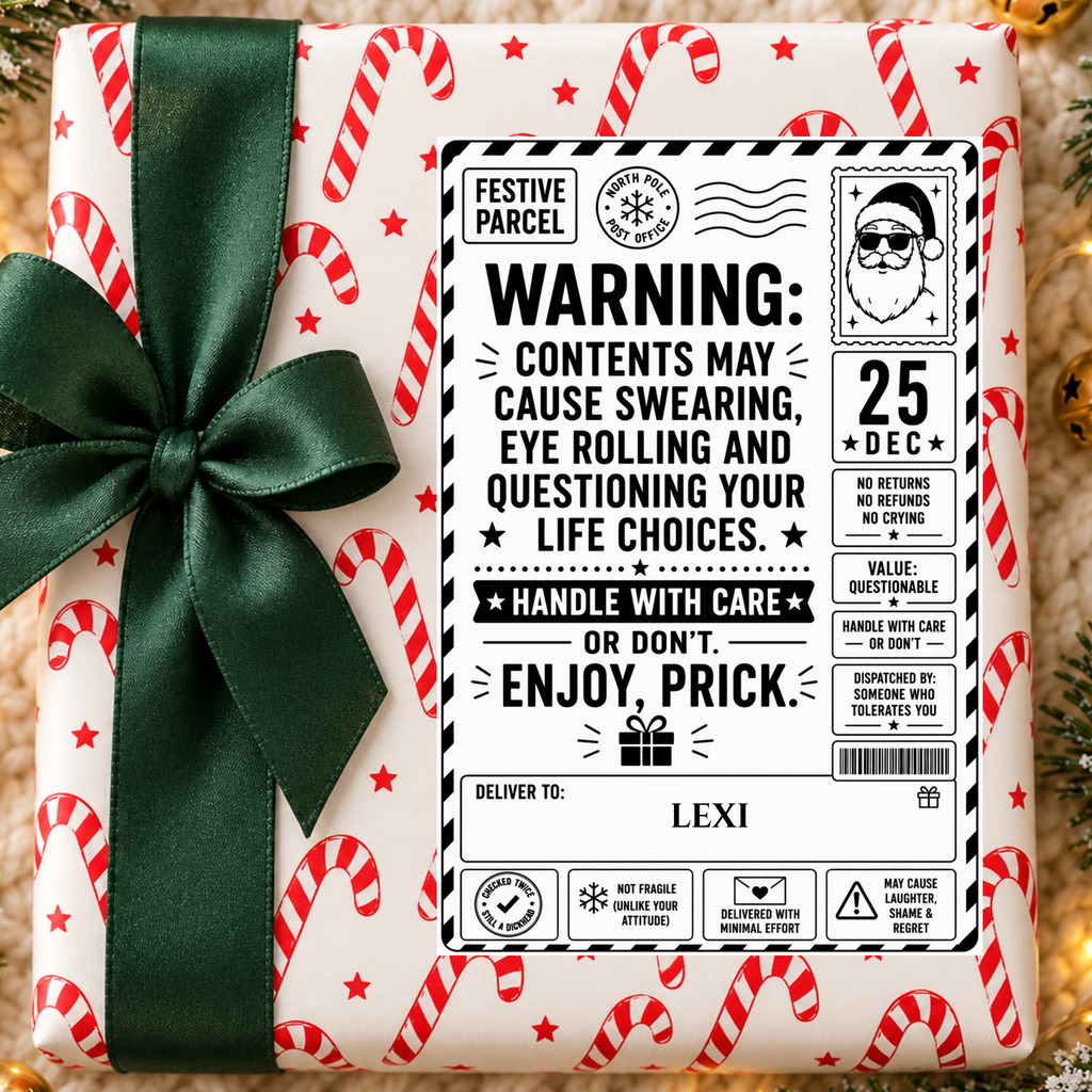 Personalised Rude, Sweary Christmas Gift Labels