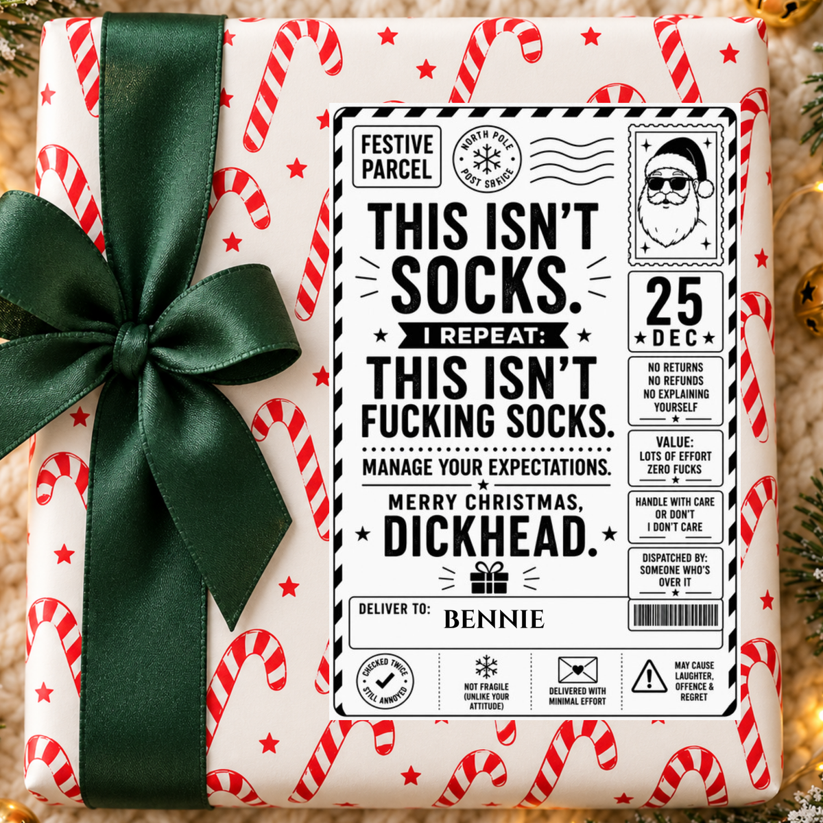 Personalised Rude, Sweary Christmas Gift Labels