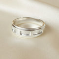 Four Section Sterling Silver Memorial Ring