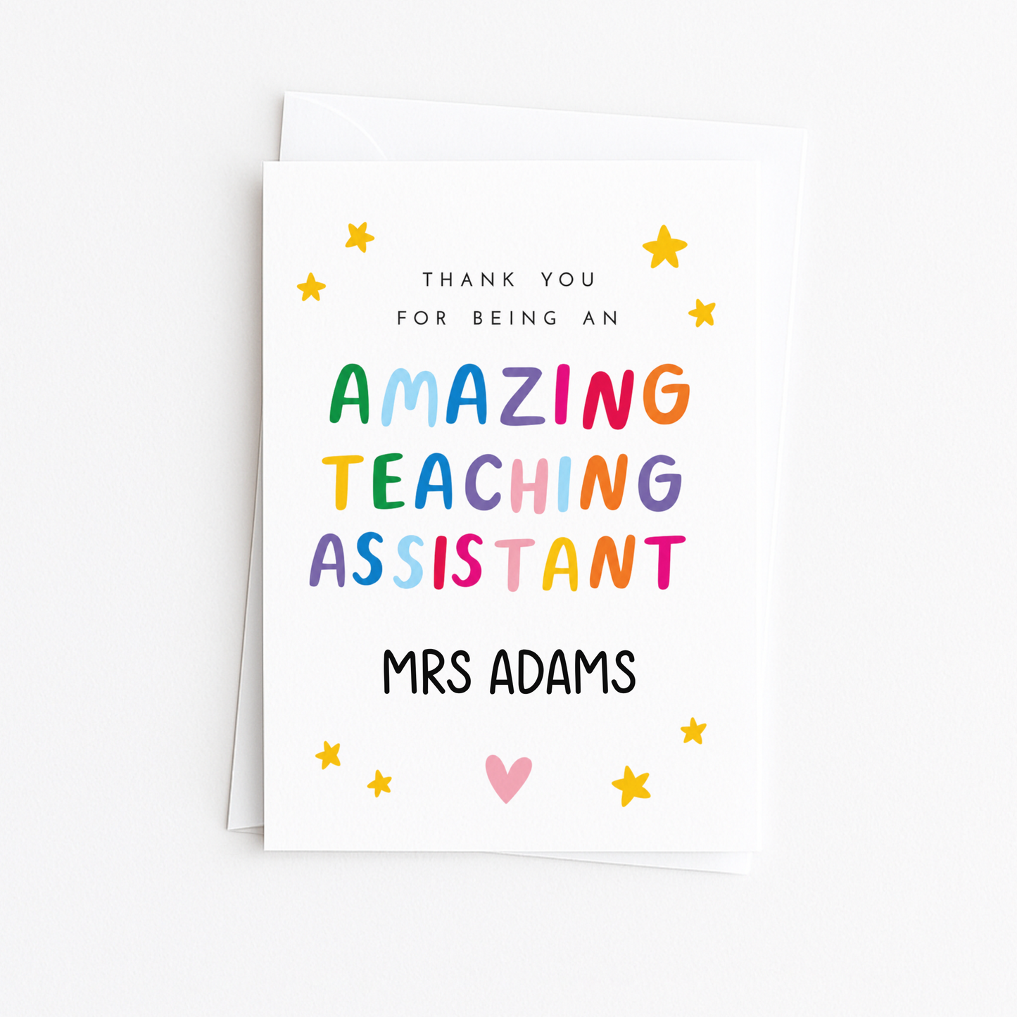 Personalised Amazing Teacher Assistant Card