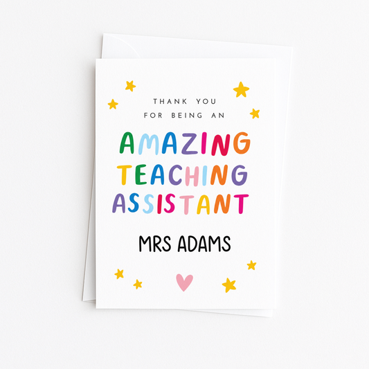 Personalised Amazing Teacher Assistant Card