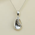 CZ Teardrop Sterling Silver Memorial Pendant