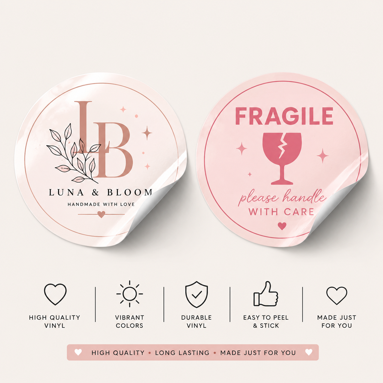 Custom Round Vinyl Waterproof Stickers/ Logo Business