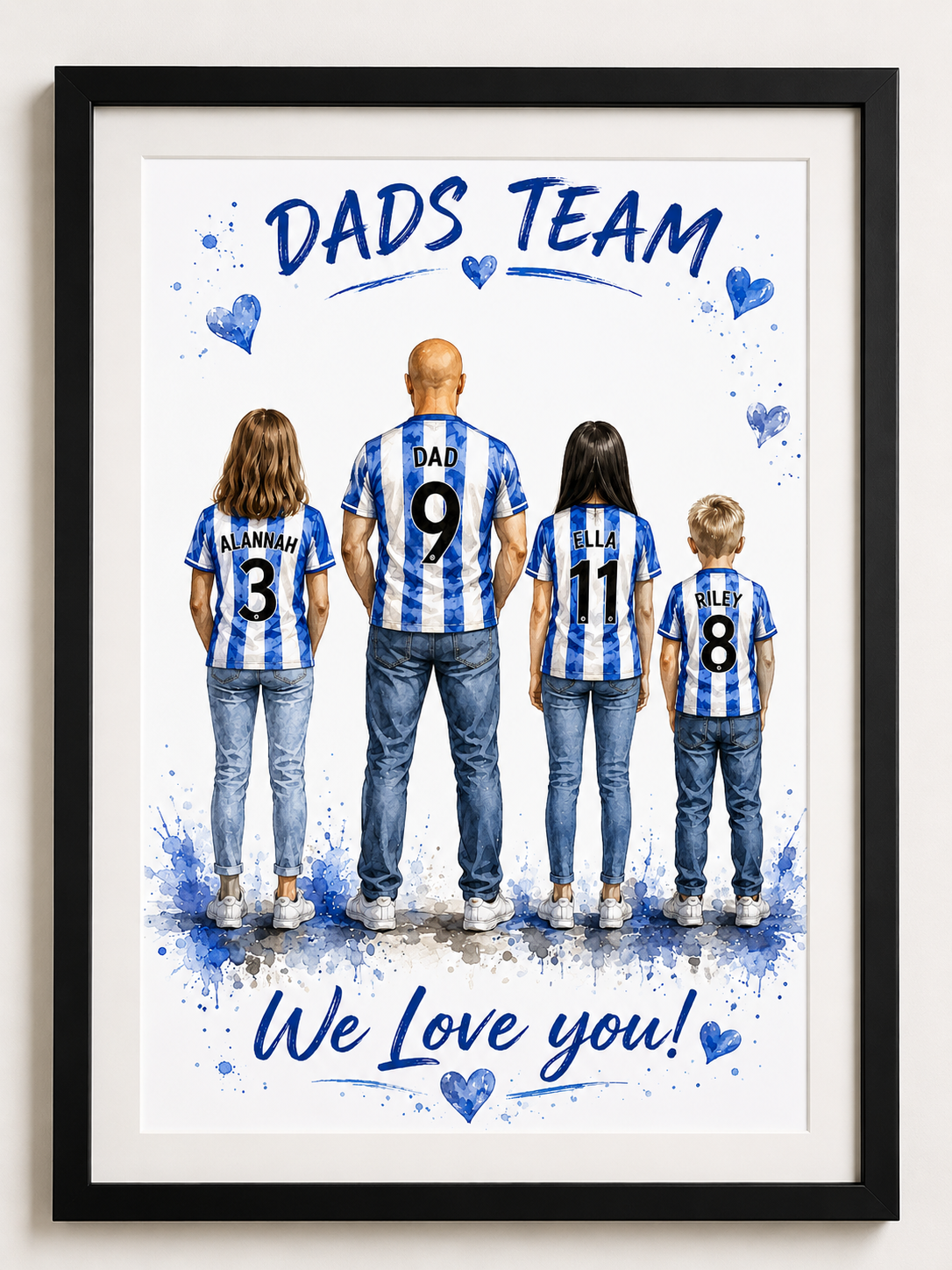 Personalised Dad's Team! Mug/Keyring/Crystal Blocks