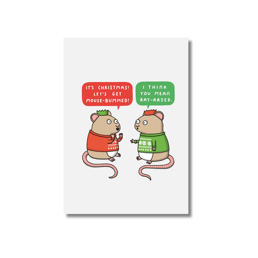 Rat Arsed Funny Christmas Card