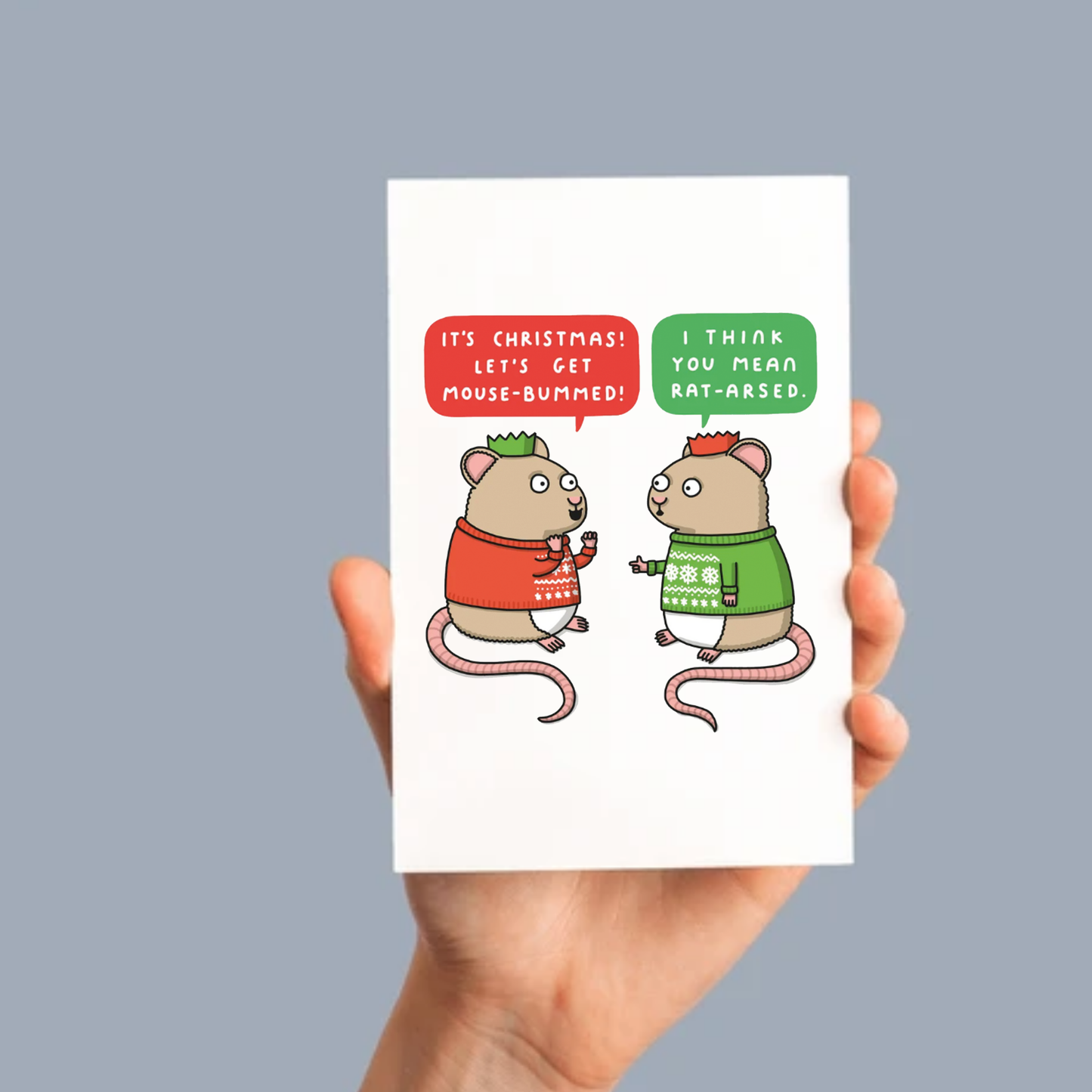 Rat Arsed Funny Christmas Card