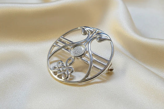 Silver Fancy Brooch - 1026S