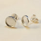 Heavy Silver Collet Style Ear stud 5mm Round - 0762