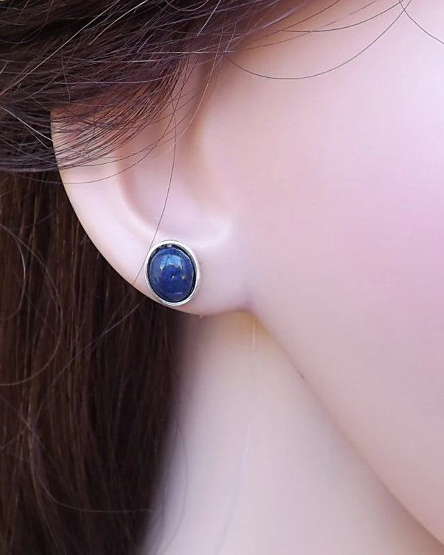 Silver 8x6 Cup Ear Stud - 0797