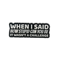 When I said how stupid can you be - Pin Badge