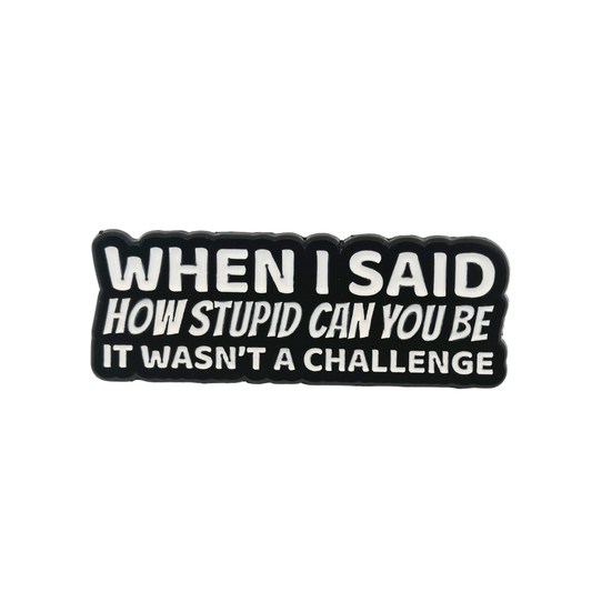 When I said how stupid can you be - Pin Badge