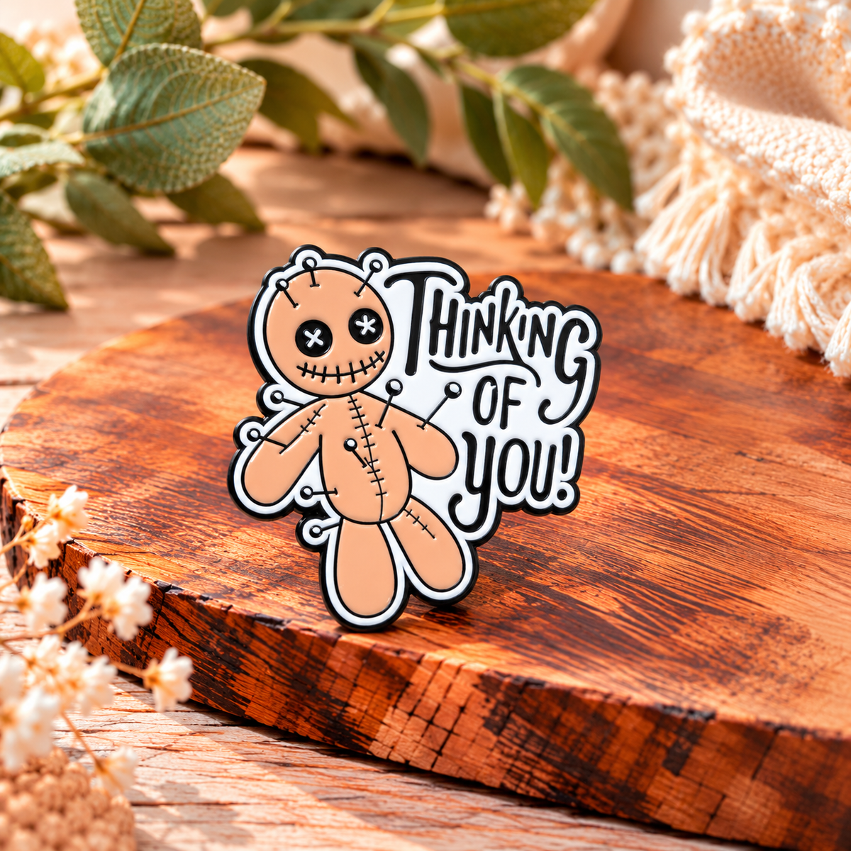 Thinking of You – Funny Voodoo Doll Enamel Pin Badge
