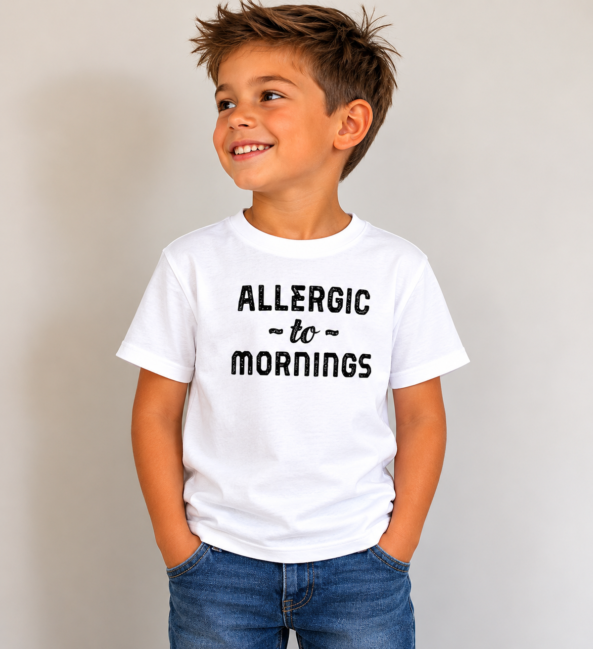 Allergic to Mornings Kids T-Shirt