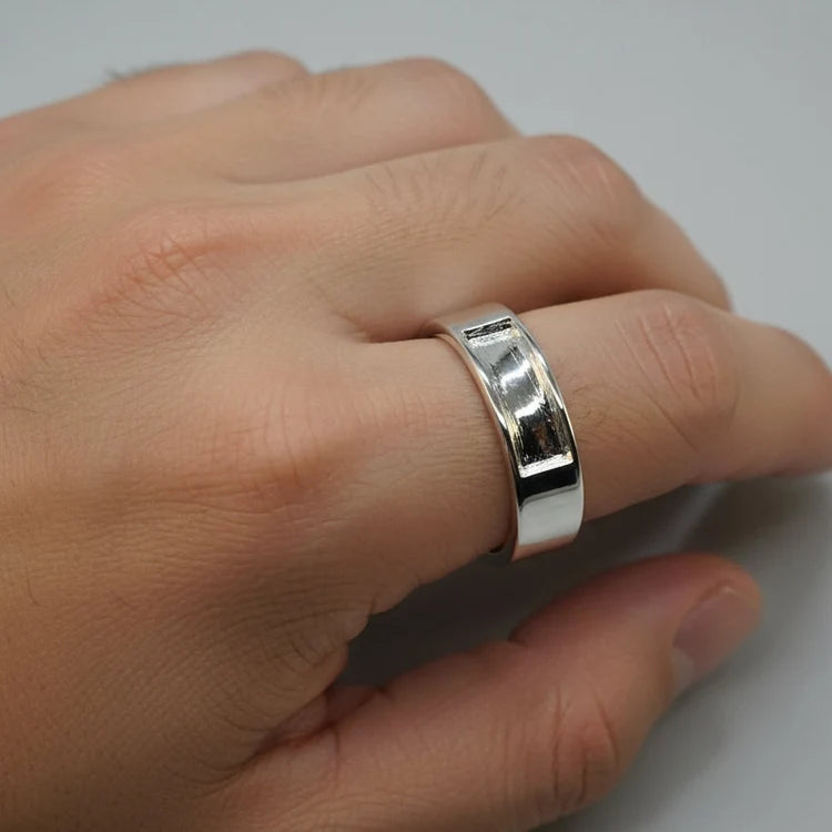Gents Sterling Silver Channel Memorial Ring