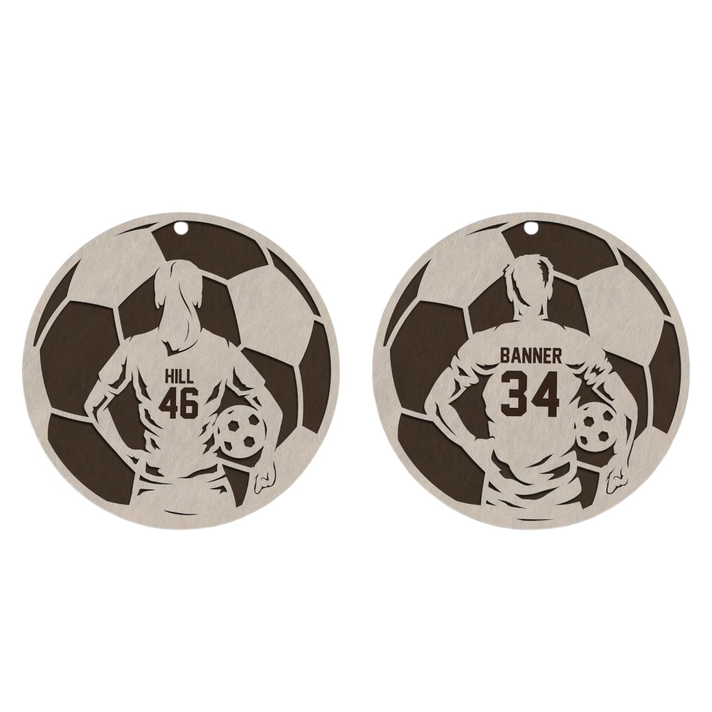 Personalised Football Player - Laser Cut Decoration