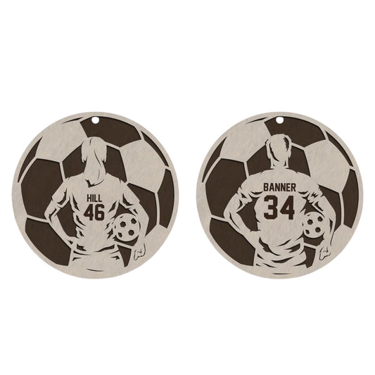 Personalised Football Player - Laser Cut Decoration