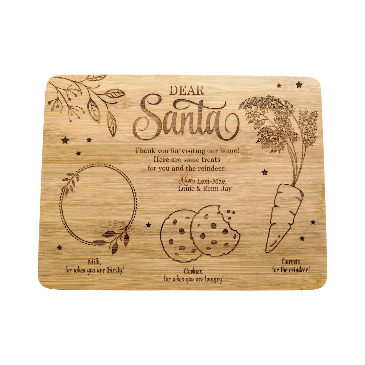 Personalised Bamboo Santa Tray - Vintage Classic Design