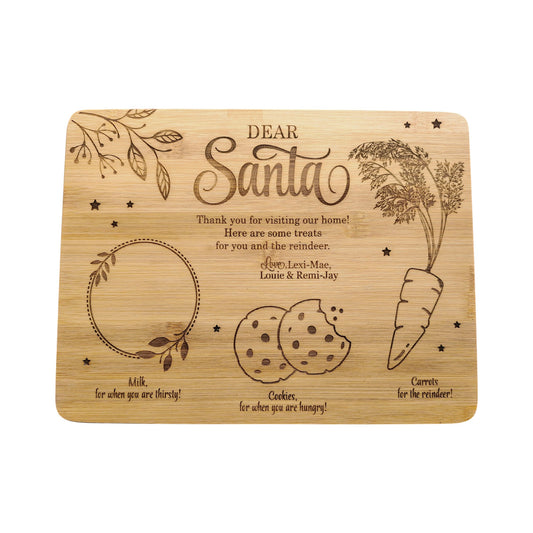 Personalised Bamboo Santa Tray - Vintage Classic Design
