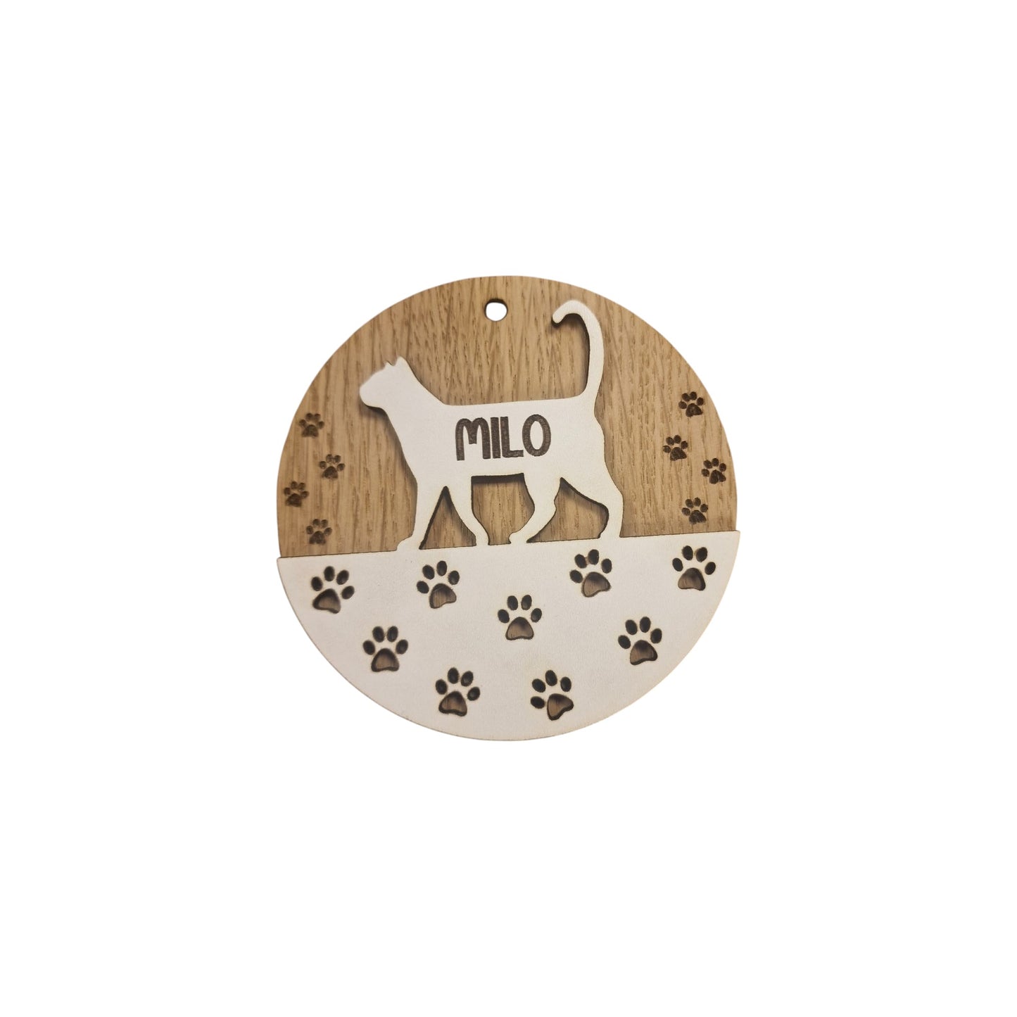Personalised Cat Silhouette - Laser cut and Engraved Decoration