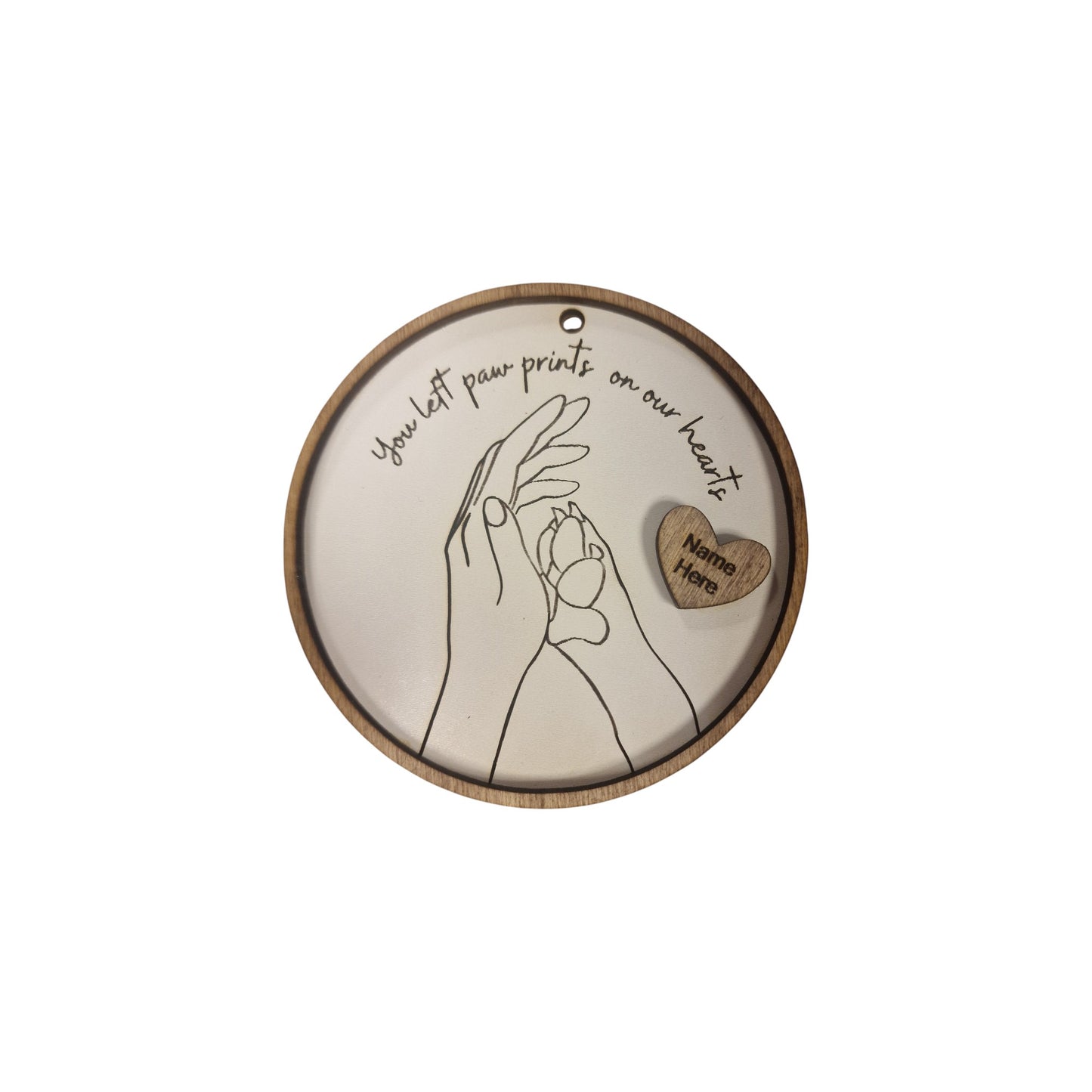 You left paw prints on our hearts Dog/Cat - Laser cut and Engraved Decoration