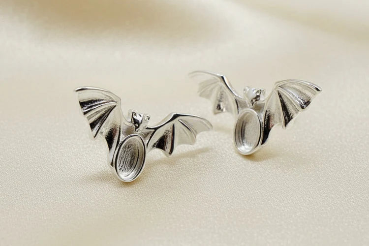 Sold Silver Bat Earrings - 0551S