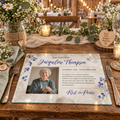 Personalised Forget-Me-Not Memorial Wedding Table Glass Board – Save This Seat