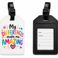 My Differences Make Me Amazing - PU Leather Bag Tag with ID Card Holder