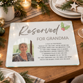 Personalised Christmas Memorial Glass Chopping Board – Reserved in Our Hearts