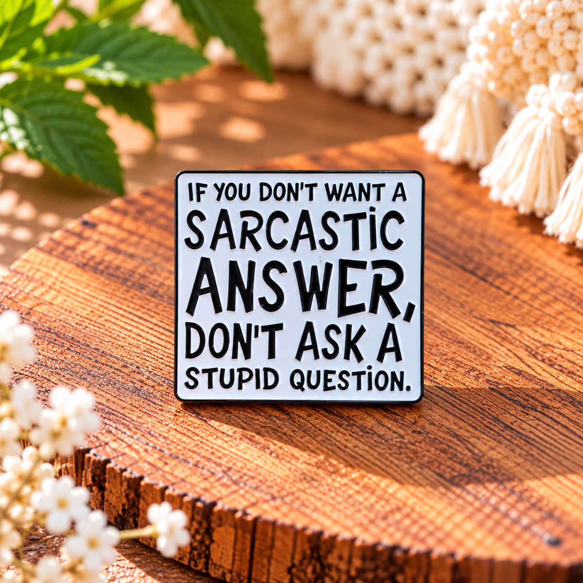 If You Don't Want a Sarcastic Answer, Don't Ask a Stupid Question – Funny Enamel Pin Badge