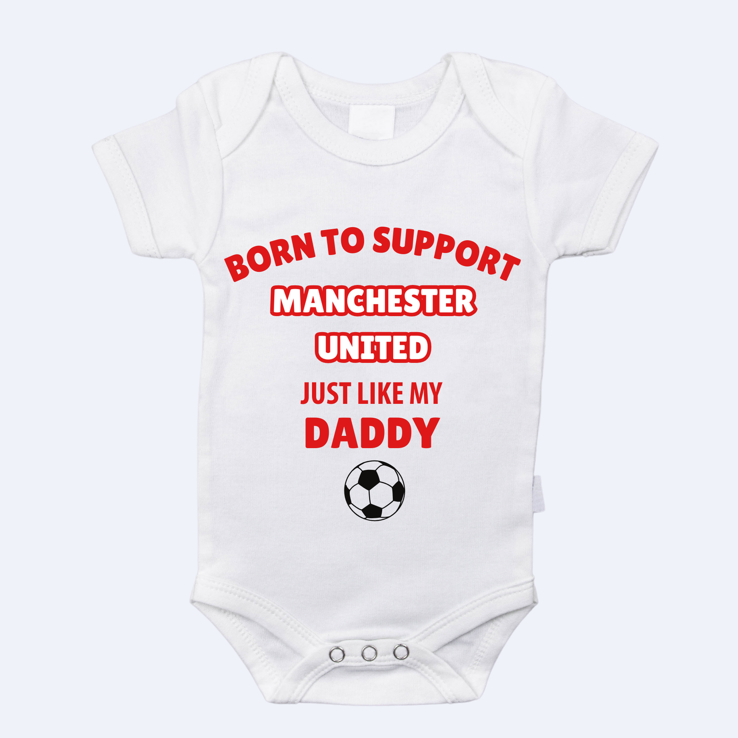 Born to support Football white baby vest