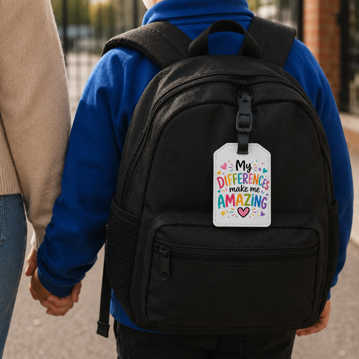 My Differences Make Me Amazing - PU Leather Bag Tag with ID Card Holder