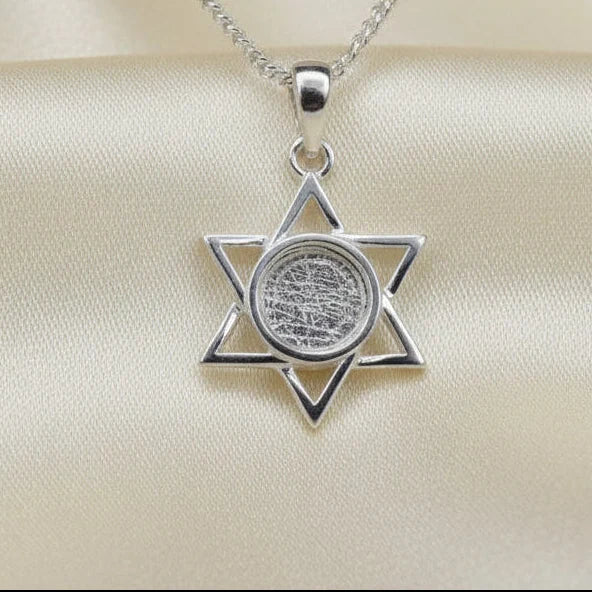 Six-Pointed Star Sterling Silver Memorial Pendant