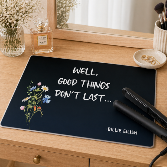Billie E Lyric Wildflower Lyric Personalised Heat Resistant Styling Mat